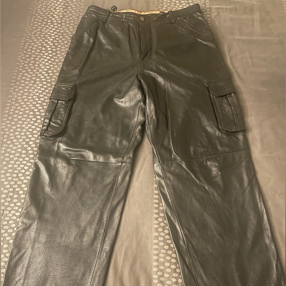 Wilsons M. Julian Black Leather Cargo Pants 36”